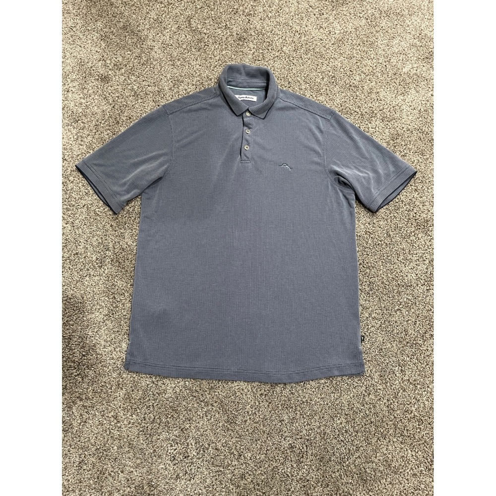 Tommy Bahama Mens Gray Emfielder Short Sleeve Polo Shirt Size M